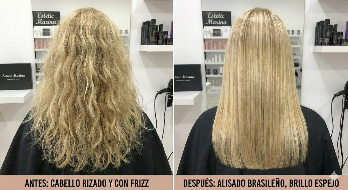 Alisado rubio antes despues